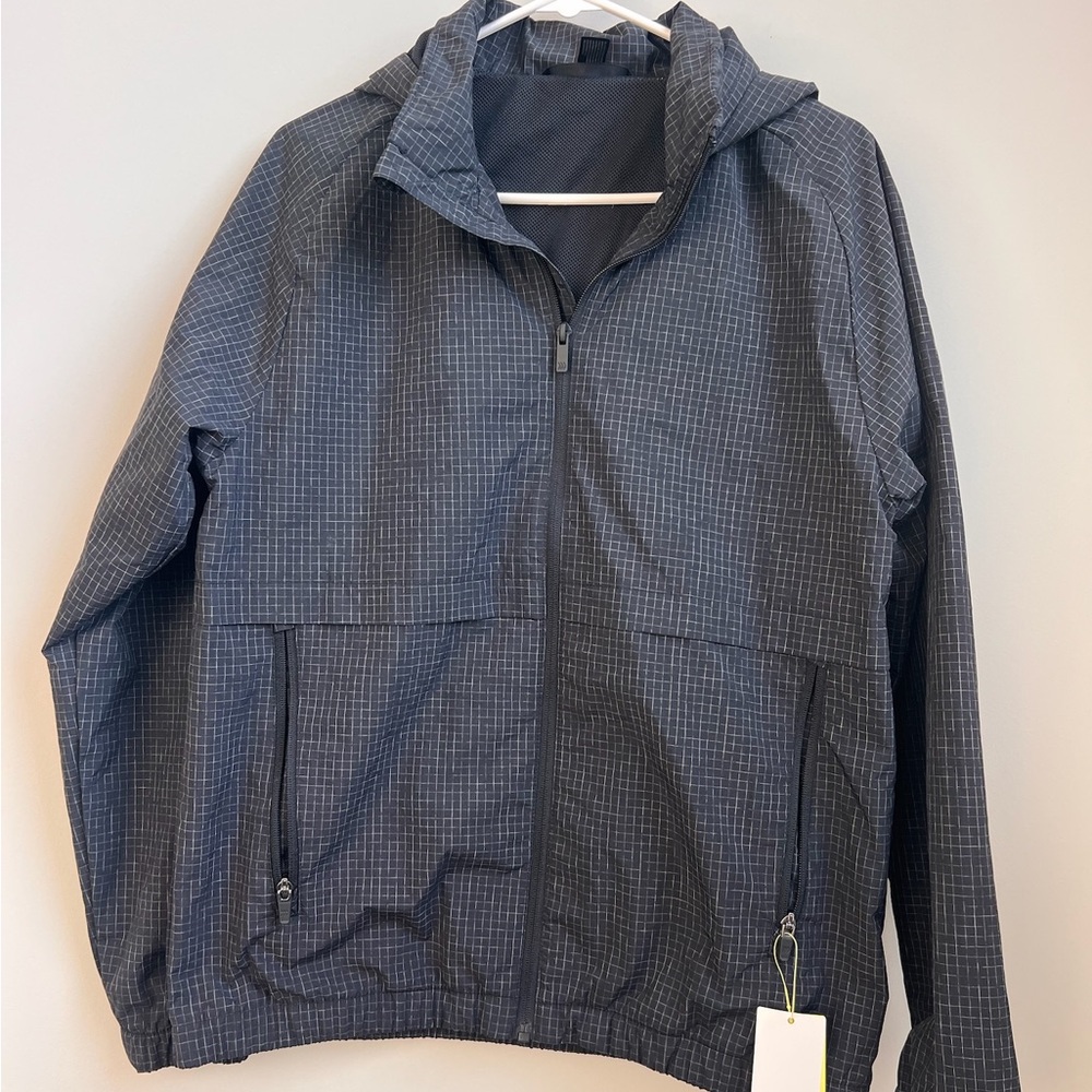 All in Motion Men's Charcoal Checkered Windbreaker